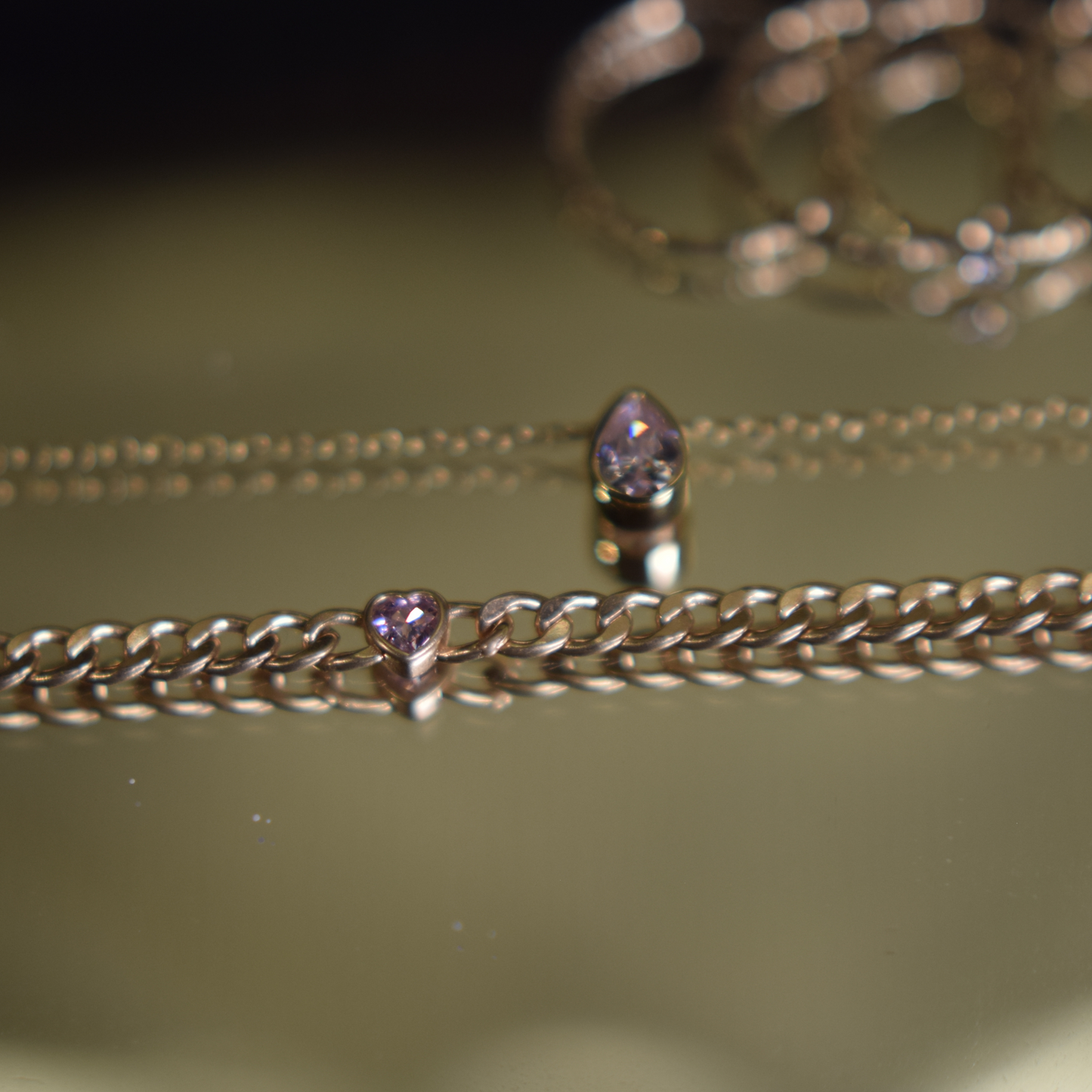 Curb Chain Hidden Heart Necklace