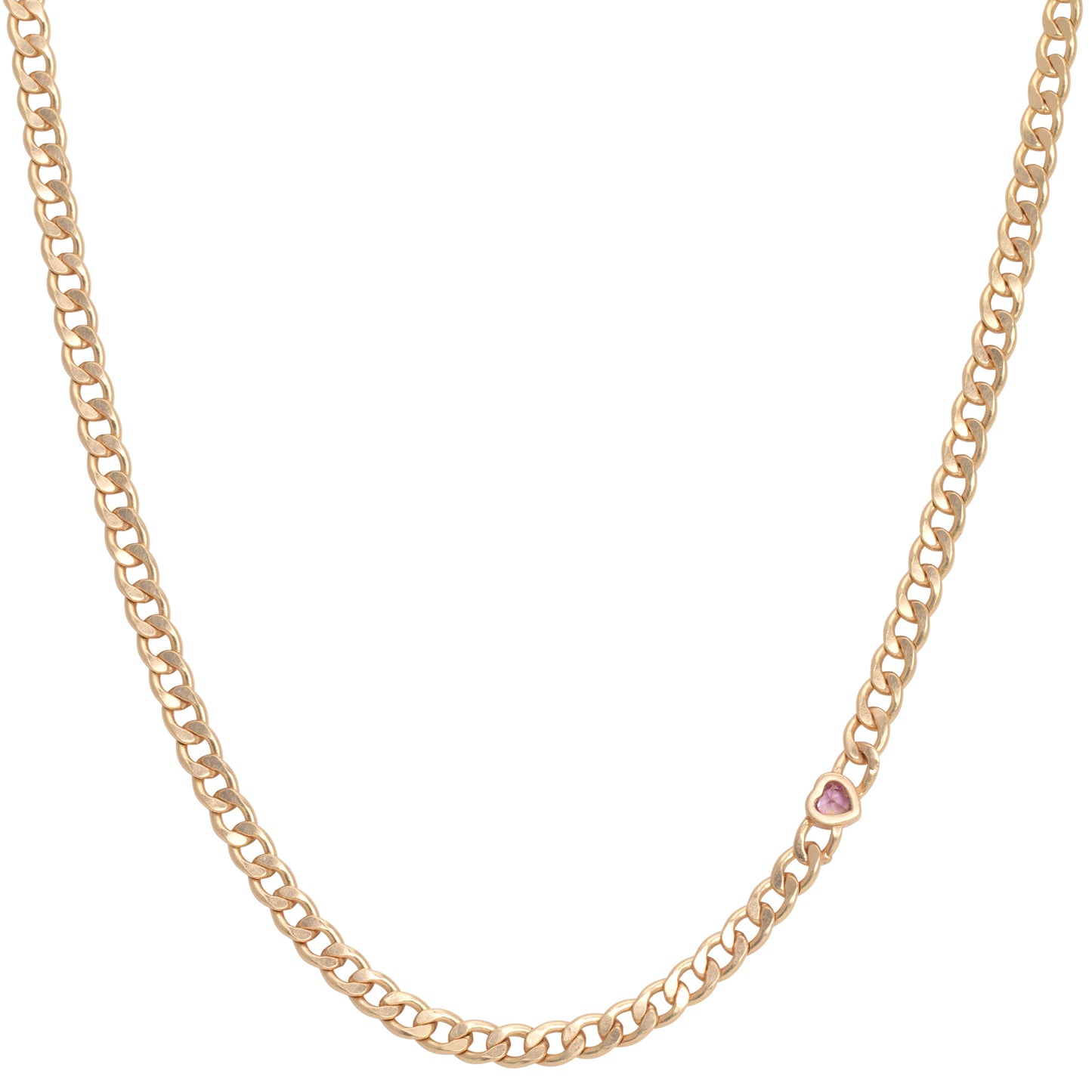 Curb Chain Hidden Heart Necklace