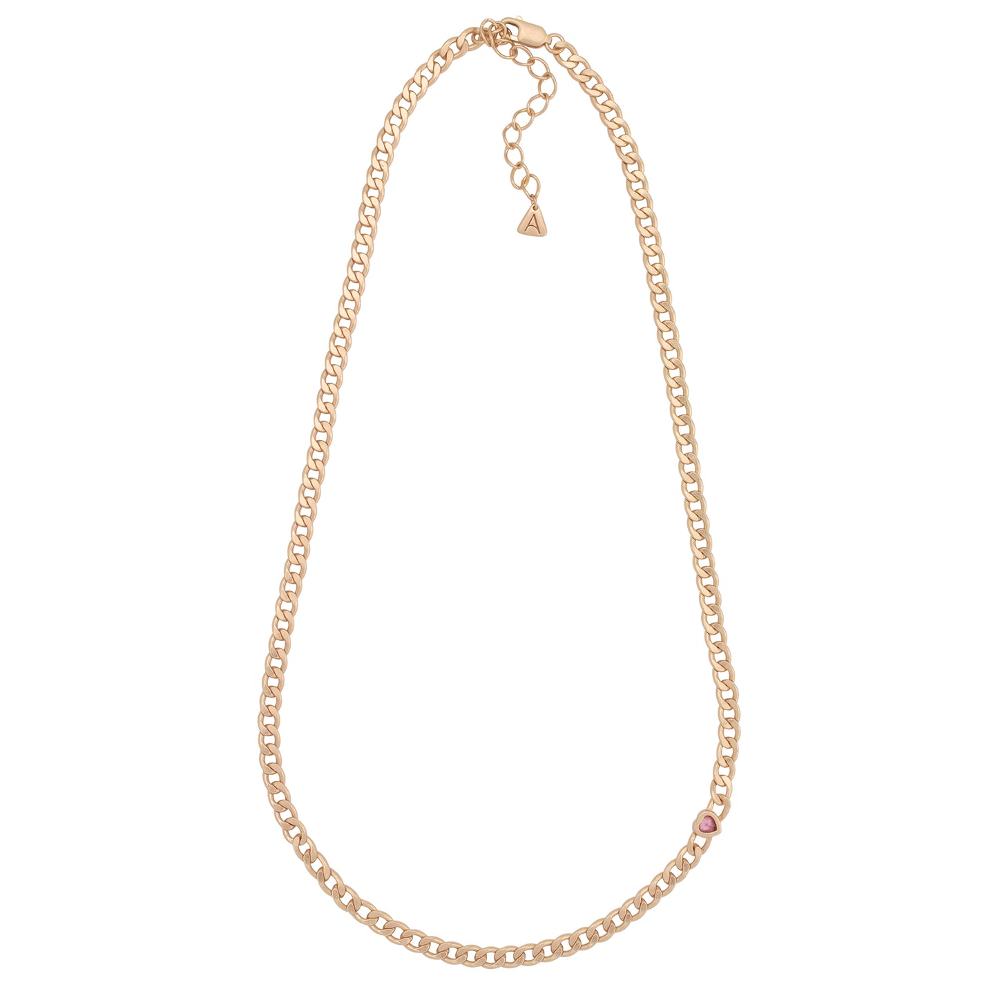 Curb Chain Hidden Heart Necklace