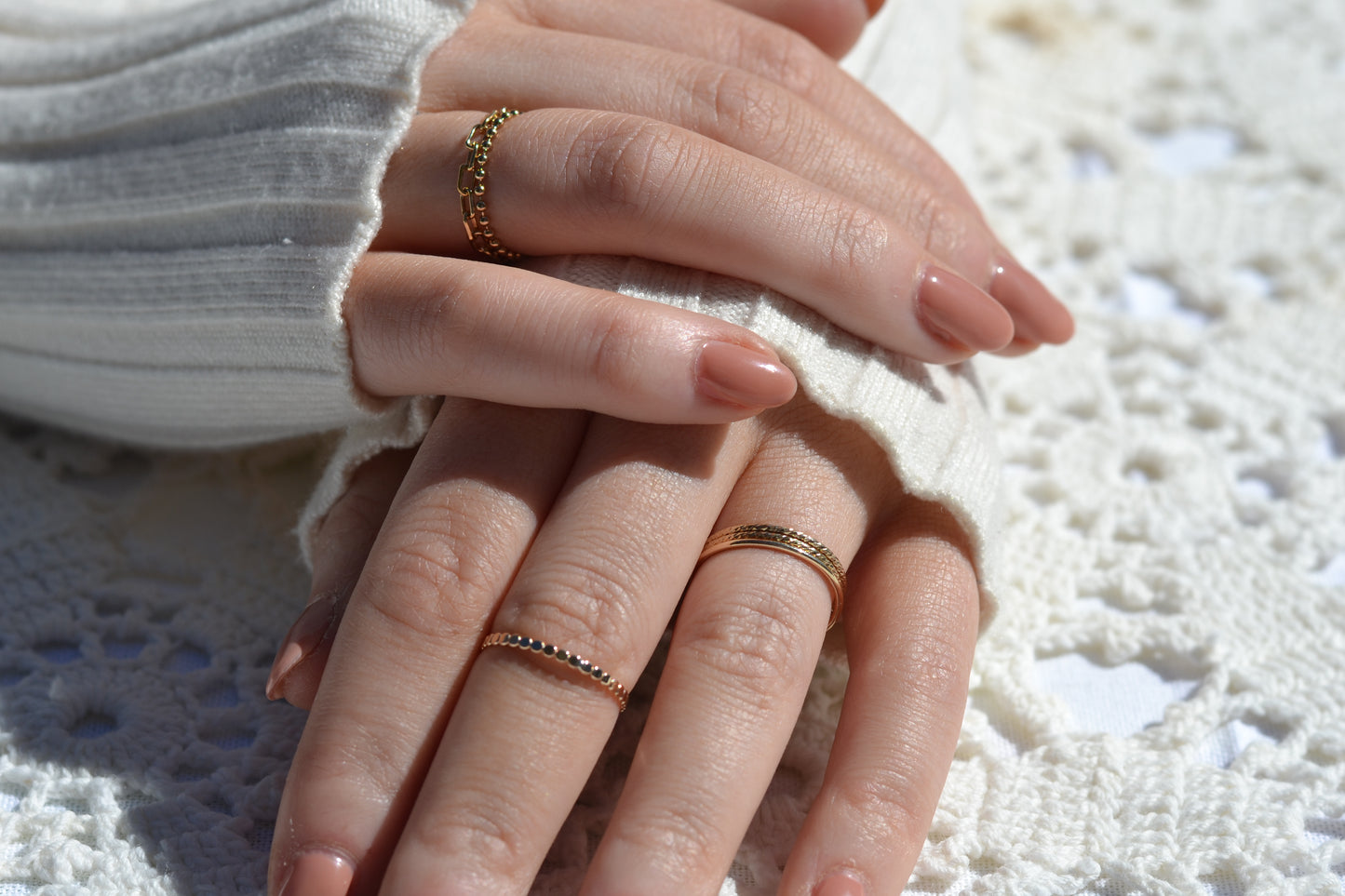 Dainty Shimmer Ring Stack
