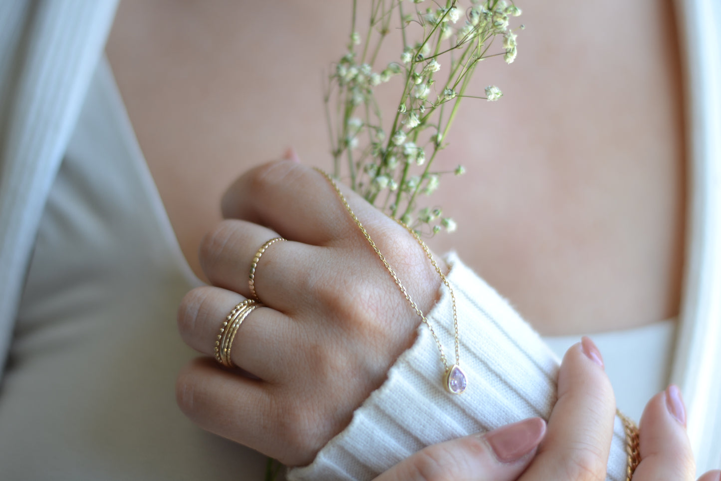 Dainty Shimmer Ring Stack